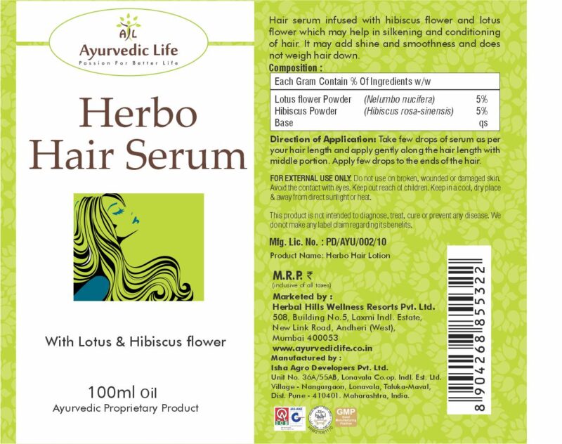 hair serum hair lotion label
